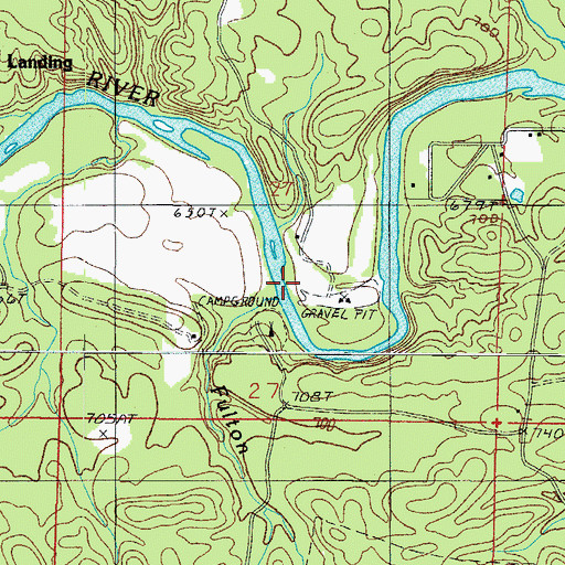 Topographic Map of Fulton Branch, AR