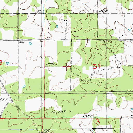 Topographic Map of Dowling School (historical), MO