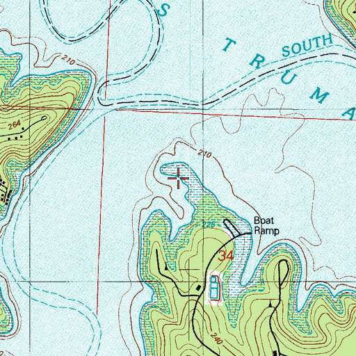 Topographic Map of Downing Cemetery (historical), MO