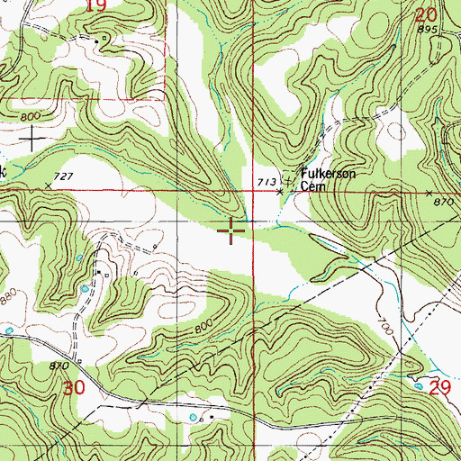 Topographic Map of Doyle Creek, MO