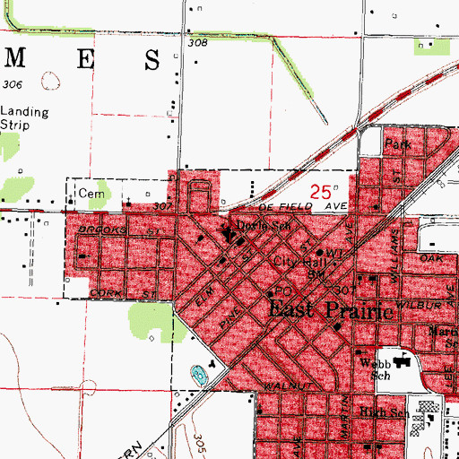 Topographic Map of Doyle School, MO