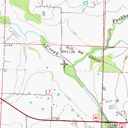 Topographic Map of Funkhouser Branch, AR