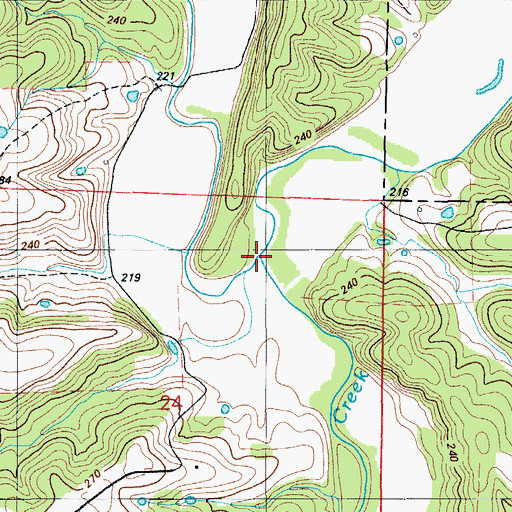 Topographic Map of Dry Auglaize Creek, MO