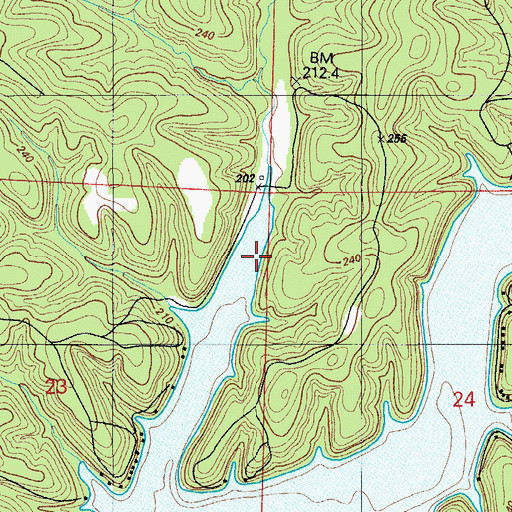 Topographic Map of Dry Branch, MO