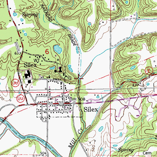 Topographic Map of Dry Branch, MO