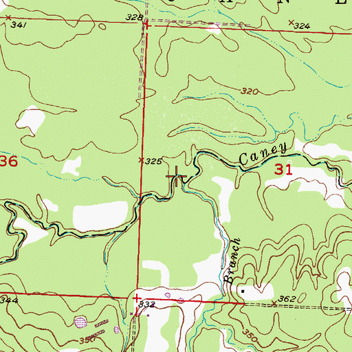 Topographic Map of Gafford Branch, AR