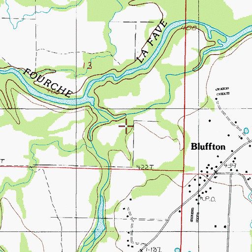 Topographic Map of Gafford Creek, AR