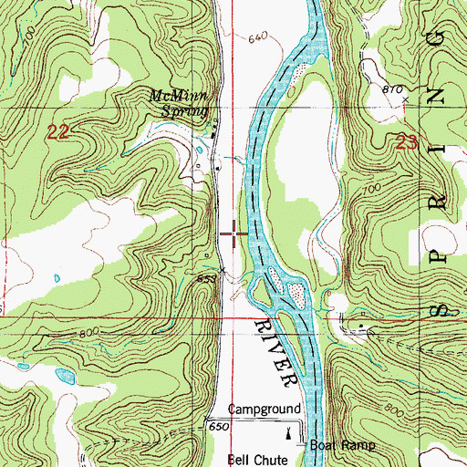 Topographic Map of Dry Creek, MO