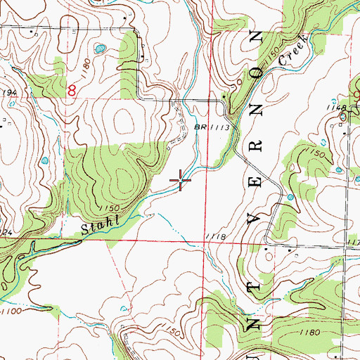 Topographic Map of Dry Fork, MO