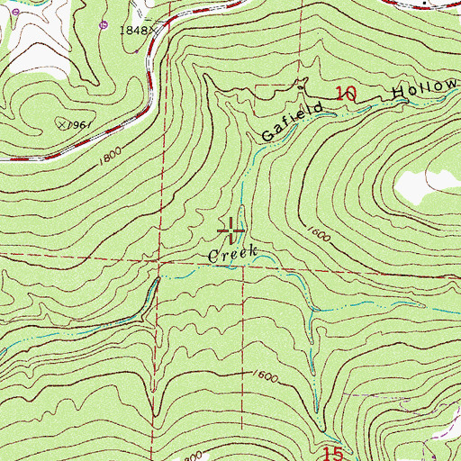 Topographic Map of Gafield Hollow, AR