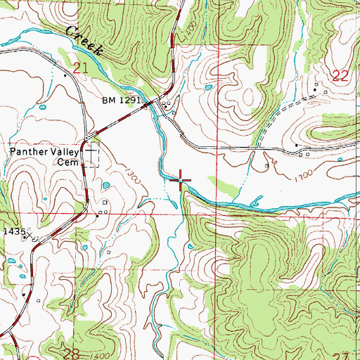 Topographic Map of Dry Fork, MO