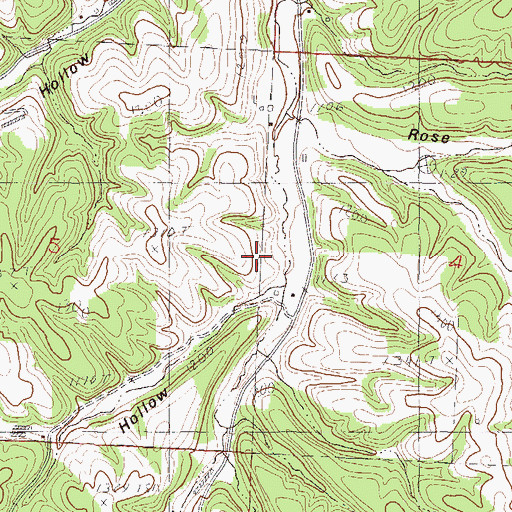 Topographic Map of Dry Hollow, MO