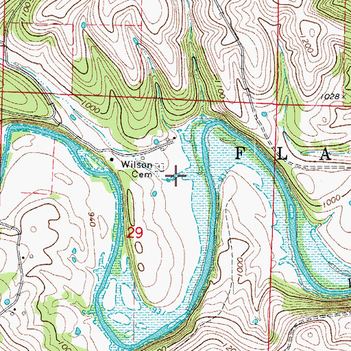 Topographic Map of Dry Hollow, MO