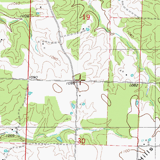 Topographic Map of Dry Ridge School (historical), MO