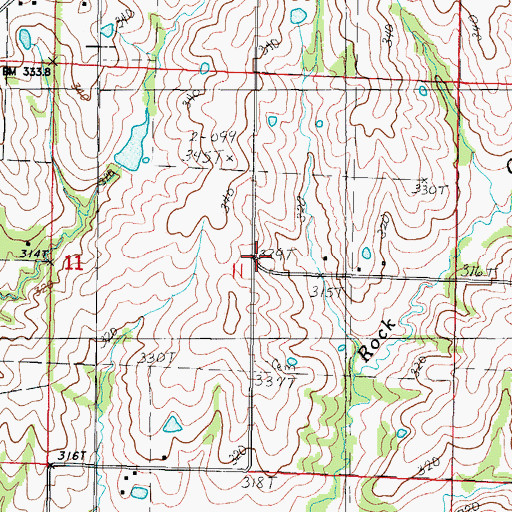 Topographic Map of Dry School (historical), MO