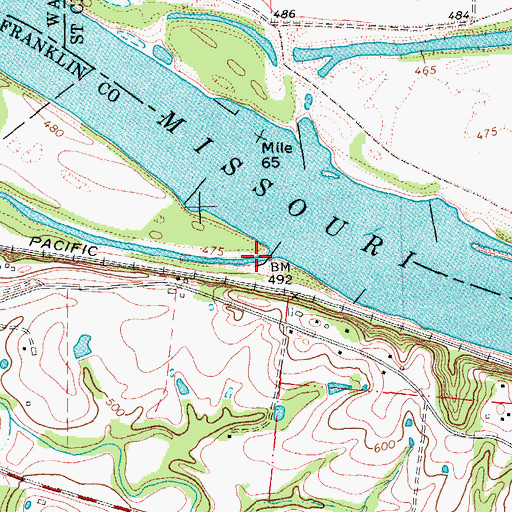 Topographic Map of Dubois Creek, MO
