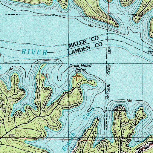 Topographic Map of Duck Head Point, MO