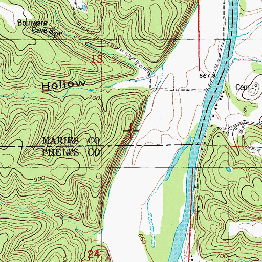 Topographic Map of Duerson Slide, MO