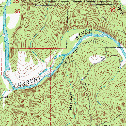 Topographic Map of Dugan Hollow, MO