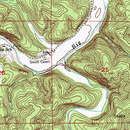 Topographic Map of Dugan Hollow, MO