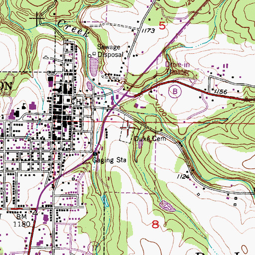 Topographic Map of Pine Lawn Cemetery, MO