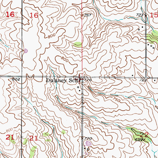 Topographic Map of Dulaney School, MO