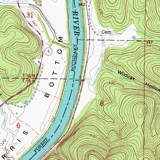 Topographic Map of Gann Hollow, AR