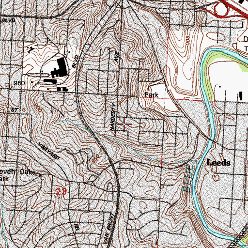 Topographic Map of Dunbar School, MO