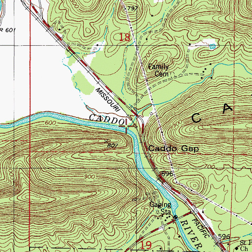 Topographic Map of Gap Creek, AR