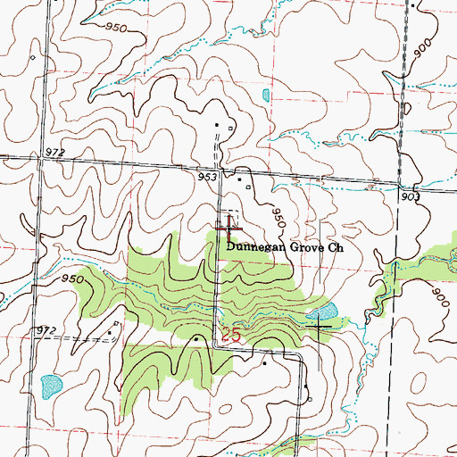 Topographic Map of Dunnegan Grove Church, MO