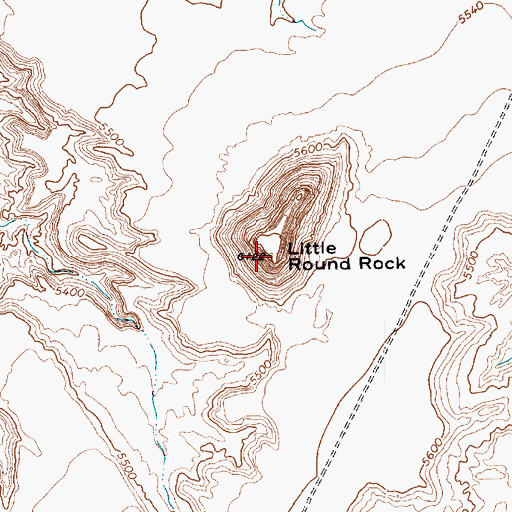 Topographic Map of Little Round Rock, AZ