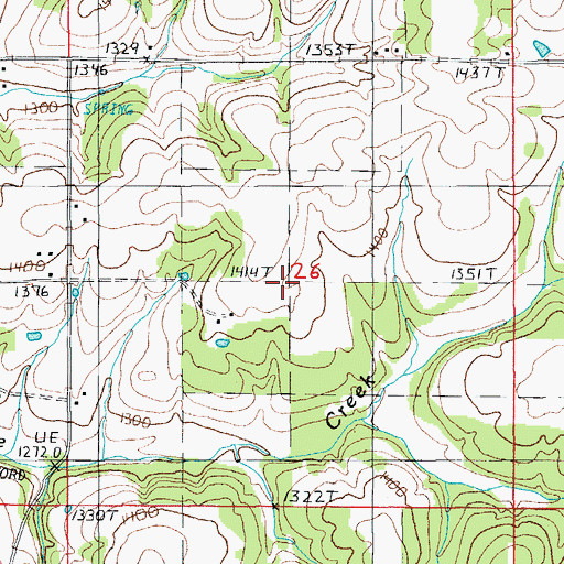 Topographic Map of Dunsmore School, MO
