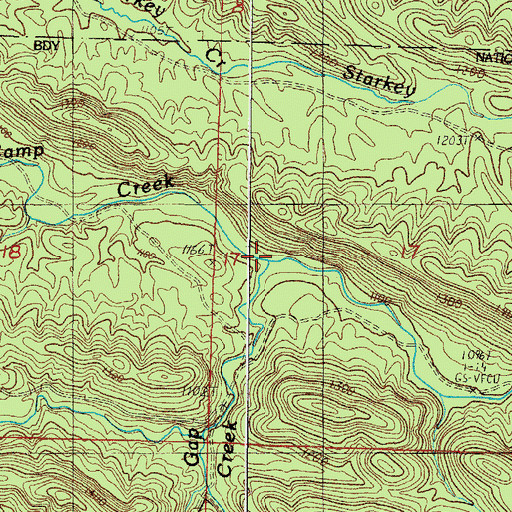 Topographic Map of Gap Creek, AR