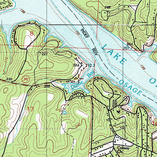 Topographic Map of Duroc Bay, MO