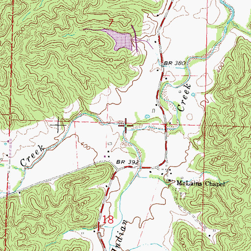 Topographic Map of Duskin Creek, MO