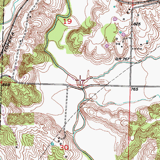 Topographic Map of Dutch Creek, MO