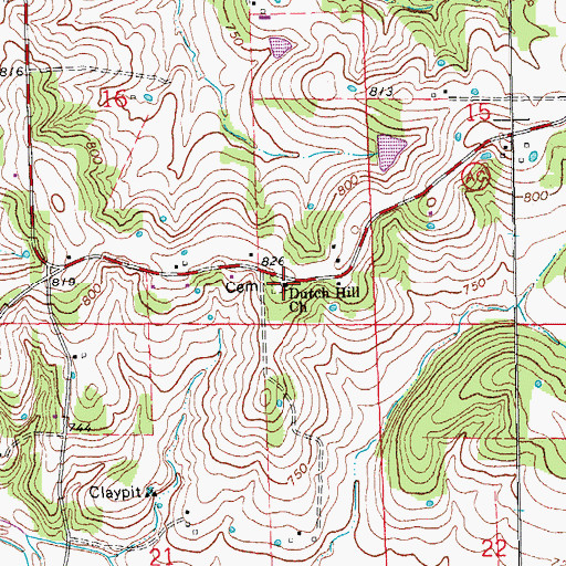 Topographic Map of Dutch Hill Church, MO