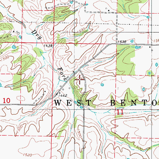 Topographic Map of Dutch Hill School (historical), MO