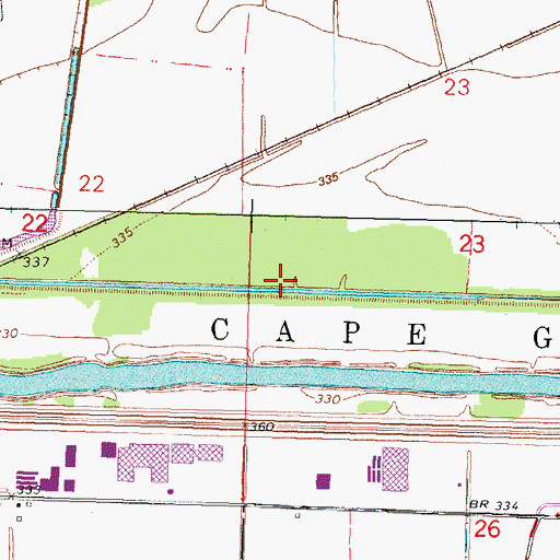 Topographic Map of Dutchtown Ditch, MO
