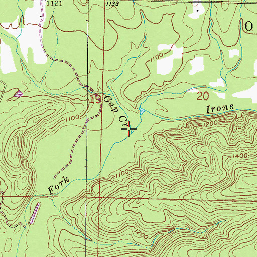 Topographic Map of Gap Creek, AR