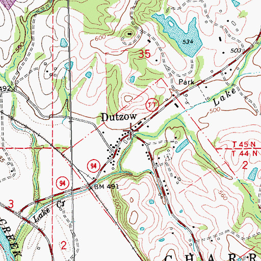 Topographic Map of Dutzow, MO