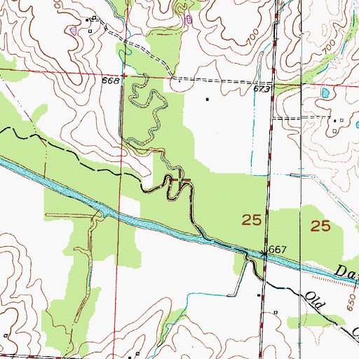Topographic Map of Dyer Rock Creek, MO