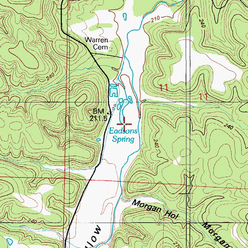 Topographic Map of Eadsons Spring, MO