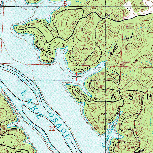 Topographic Map of Eady Hollow, MO