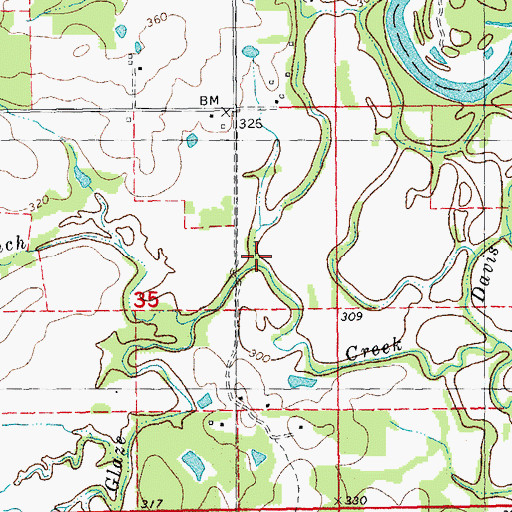 Topographic Map of Eagan Creek, MO