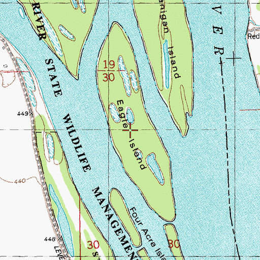 Topographic Map of Eagle Island, MO