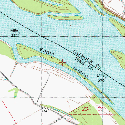 Topographic Map of Eagle Island, MO