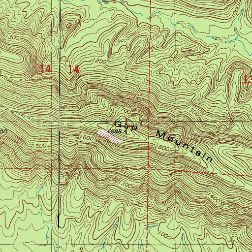 Topographic Map of Gap Mountain, AR