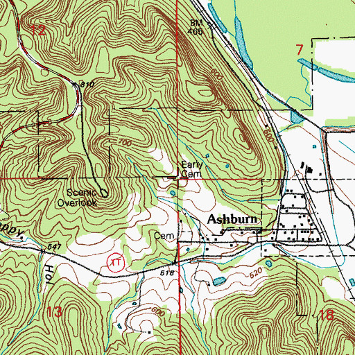 Topographic Map of Early Cemetery, MO