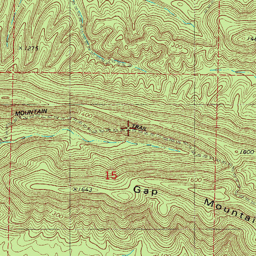 Topographic Map of Gap Mountain Trail, AR